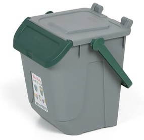 Plastový odpadkový kôš na triedenie odpadu ECOLOGY, 25 l, sivá/zelená