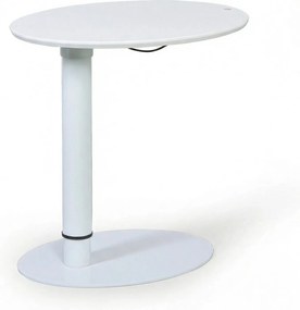 Oválny polohovací stôl so zaoblenými rohmi, biely, 50 × 65 cm