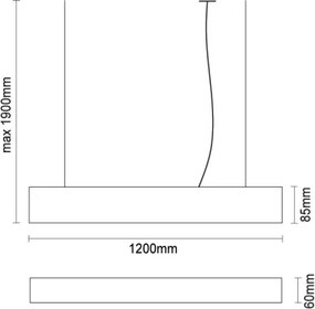 LED luster na lanku LED/55W/230V 3000/4000/6500K 120 cm biela