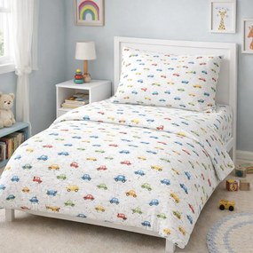 Mušelínové obliečky Autíčko TiaHome - Detský set 130x90cm + 65x45cm