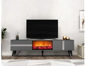 TV stolík/skrinka s krbom Vekika 3 (antracit + strieborná) . Vlastná spoľahlivá doprava až k Vám domov. 1095528
