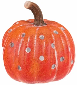 Svietnik Tekvička s otvormi oranžová, keramika, priemer. 14 cm