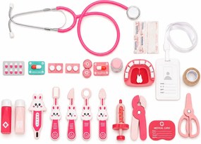 Drevený lekársky set ECOTOYS – lekárska taška, 26 dielov, hračka pre deti 3+