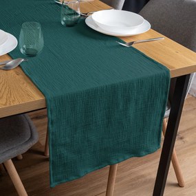 Biante Mušelínový behúň na stôl MSN-043 Tmavý petrolejovo zelený 45x140 cm