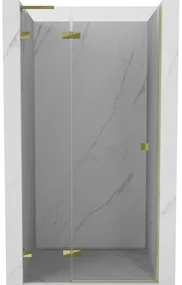 Mexen, Mexen Lunar L ľavé otočné sprchové dvere 105 cm, transparentné, zlaté - 834L-105-000-50-00-L