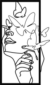 Nástenná dekorácia Butterfly Face Female čierna