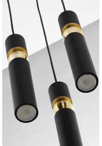 Jupiter 2013 - Luster na lanku ALAS 3xGU10/10W/230V čierna/zlatá