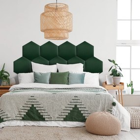 Zástena za posteľ - Šesťuholník - 30x26cm Farba: Fľaškovo zelená, Rozmer: 30x26