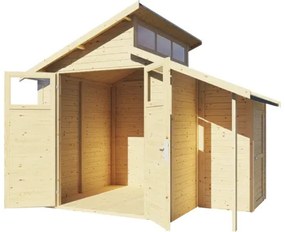 Drevený záhradný domček Konsta Studio Set 2 prírodný 290x202 cm