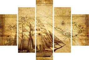 Obraz - Stará mapa (150x105 cm)