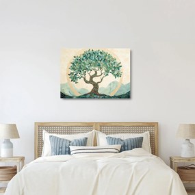 Sklenený obraz – Elegantná mozaika so stromom (70x50 cm)
