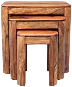 furniture-nabytek.cz - Odkladacie stolíky Tina 3 ks z indického masívu palisander