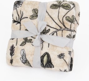 Deka mikroplyš Exclusive 150 × 200 cm – Herbár béžovej