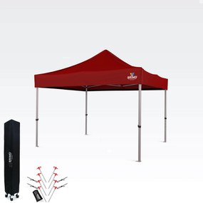 BRIMO Záhradný Altánok Skladací 3x3m | Prémiová UV/PVC Ochrana | Pevná Konštrukcia BRIMO | Rýchle Skladanie Bez Náradia - bez stien - Červená 35