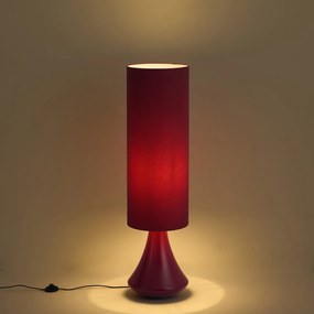 Retro stojaca lampa fialová s látkovým tienidlom - Mina