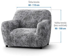 Bielastické poťahy MARMO šedé kreslo (š. 60 - 110 cm)