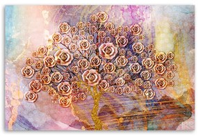 Obraz na plátně, Květiny strom života - 90x60 cm