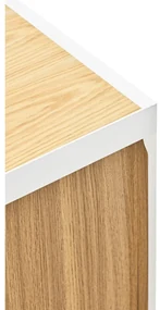 Biely/v prírodnej farbe TV stolík v dekore duba 180x45 cm Arista – Teulat