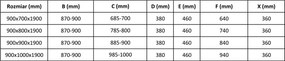 Mexen APIA sprchový kút 90x100, číre sklo / čierny profil, 840-090-100-70-00