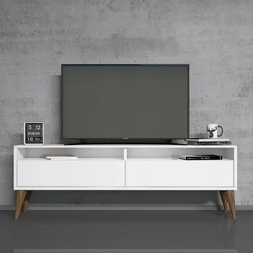 TV stolík/skrinka Berta 2 (biela). Akcia -19%. Vlastná spoľahlivá doprava až k Vám domov. 1088744