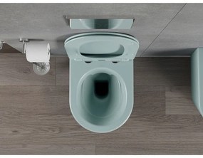 Mexen Rico, závesné WC Rimless s WC doskou slim, duroplast, zelená matná, 30724048