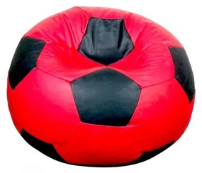 Sedací vak červeno čierna futbalová lopta TiaHome