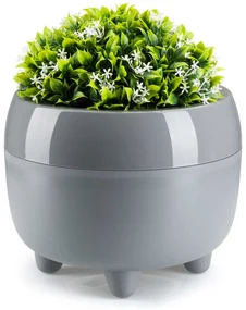 PLASTOVÝ KVETINÁČ BOTANICA 23X18,5 CM SIVÁ