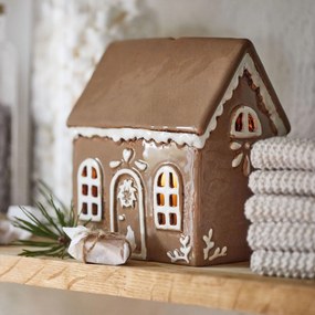 Ib Laursen Keramický svietnik Stillenat Gingerbread Door Wreath