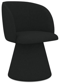 Čierne čalúnené jedálenské kreslo Maia – Makamii