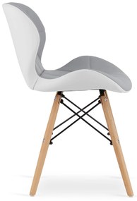 Sivo-biela stolička LAGO z eko kože
