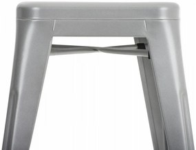 Stohovateľná kovová stolička Arm - Strieborná