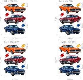 Americké muscle cars retro nálepky pre milovníkov klasických áut na stenu arch 31 x 46 cm