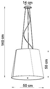 Čierne závesné svietidlo so skleneným tienidlom ø 50 cm Tresco - Sollux