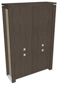 Vysoká skriňa Verno+ S 140 x 46 x 210 cm, delená, dub antracit / vanilka