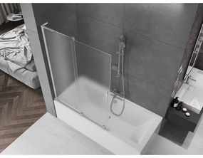 Mexen Velar L, 2-krídlová posuvná vaňová zástena 120 x 150 cm, 8mm sklo námraza, chrómová, 896-120-003-31-01