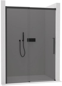 CERANO - Sprchové posuvné dvere Lantono L/P - 8 mm - čierna matná, grafitové sklo - 150x195 cm, CER-CER-8050BD7240