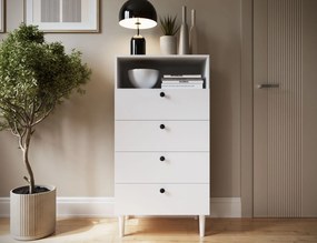 Komoda so zásuvkami DULLUM 60x115cm, biela