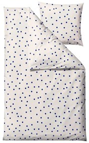 Modré/krémové obliečky na jednolôžko z bavlneného saténu 140x200 cm Solaris – Södahl