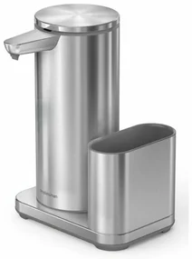 Simplehuman Bezdotykový dávkovač mydla + podložka na hubku, nerez