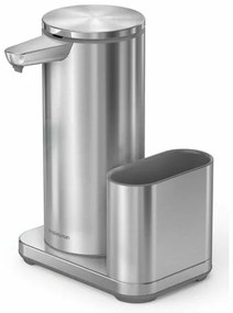 Simplehuman Bezdotykový dávkovač mydla + podložka na hubku, nerez