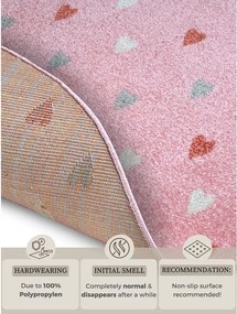 Ružový detský koberec ø 100 cm Little Hearts – Hanse Home