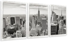 Gario Sada plagátov New York City - 3 dielna Farba rámu: Rustikálna, Veľkosť: 135 x 63 cm