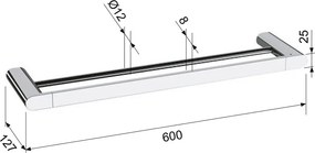 Biely nástenný mosadzný držiak na uteráky Flori – Sapho