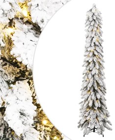 Osvetlený umelý vianočný stromček so 130 LED, zasnežený 210 cm 357699