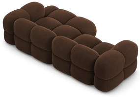 Tmavohnedá zamatová rohová pohovka (pravý roh/s leňoškou) Loretto – Cosmopolitan Design