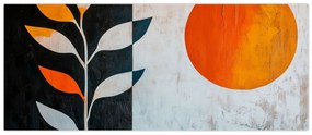 Obraz - Abstrakcia rastliny a slnka (120x50 cm)