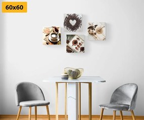 Set obrazov zátišie kávy - 4x 60x60