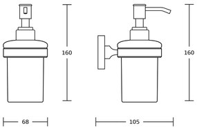 AQUALINE SB119 Samba dávkovač mydla 150 ml, mliečne sklo