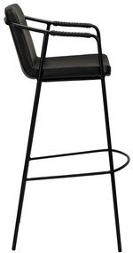 Čierna barová stolička z imitácie kože DAN-FORM Denmark Boto, výška 95 cm