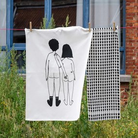 helen b Bavlněná utěrka Naked Couple – set 2 ks